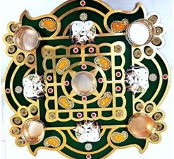 Wooden MDF Decorated 5 Candle Rangoli