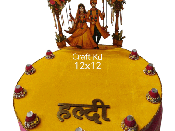 Haldi Dish/Plate – Decorated with Art & Craft, Textured Design for Haldi Ceremony – Specially Crafted for Weddings (Copy)