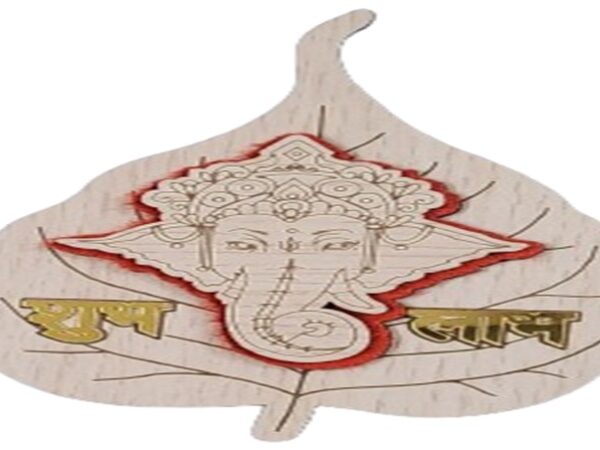 5” x 3” High-Quality Velvet and MDF Wooden Ganpati Decorative Piece