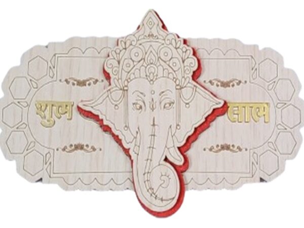 6” x 3.25” High-Quality Velvet and MDF Wooden- Ganpati design
