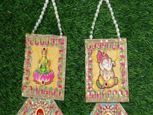 5” X 20” Decorative Door Hanging with Laxmi Ma and Ganpati Design