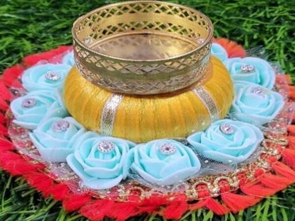 4” Handwork with Rose flower design Candle Holder