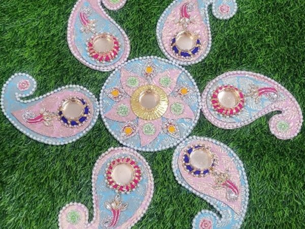 24” Hand work multicolor peacock design candle Holder