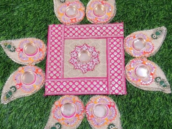 22” Hand work middle Square Design Candle Holder