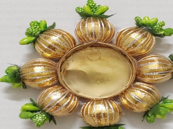 4” Handwork Golden Kalash design Candle Holder
