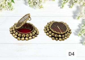 Gold and Silver Coin Ginni Metal Mesh Small Vintage Ring Box Jewelry Trinket Earring Beads Coins Display Keepsake Organizer Chest Case Decorative Box for Wedding return gift