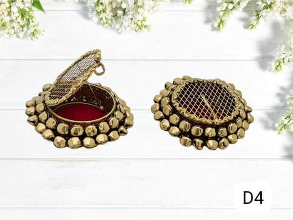 Gold and Silver Coin Ginni Metal Mesh Small Vintage Ring Box Jewelry Trinket Earring Beads Coins Display Keepsake Organizer Chest Case Decorative Box for Wedding return gift