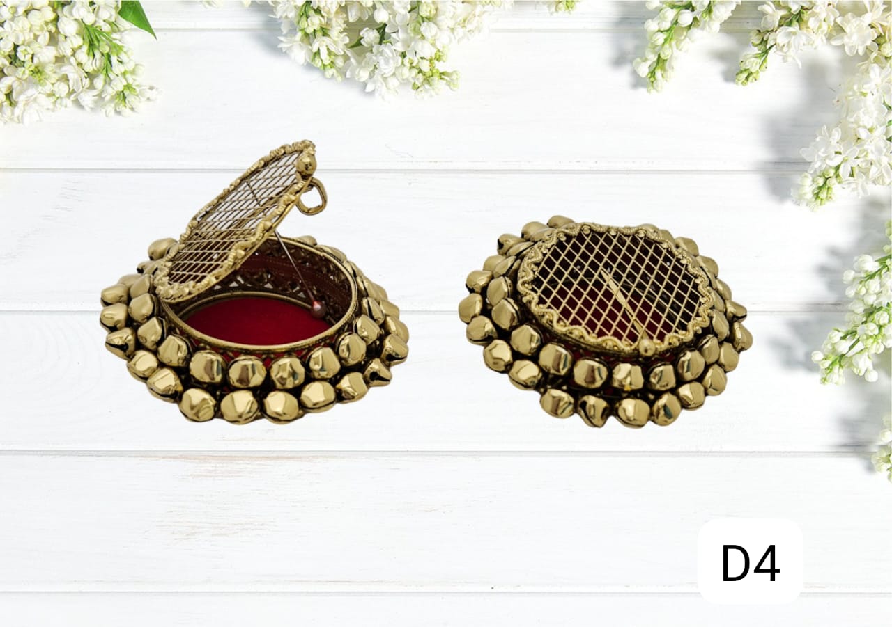 Gold and Silver Coin Ginni Metal Mesh Small Vintage Ring Box Jewelry Trinket Earring Beads Coins Display Keepsake Organizer Chest Case Decorative Box for Wedding return gift